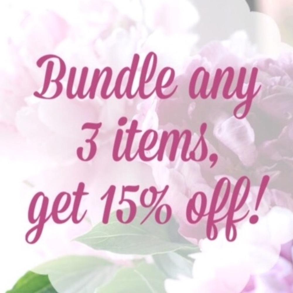 15% off 3 or more items!!